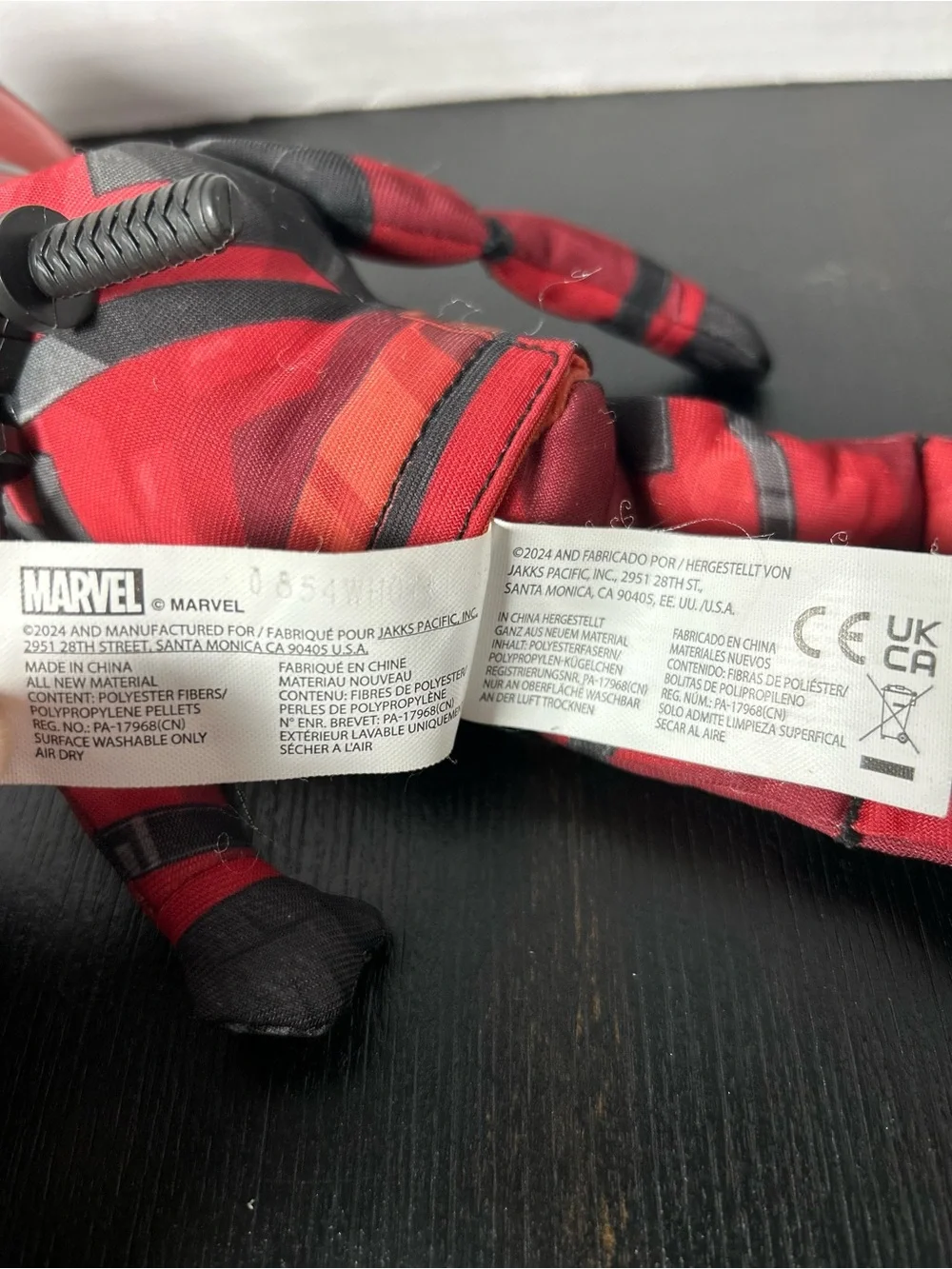 Deadpool Marvel plastic head with soft legs and arms 13” long